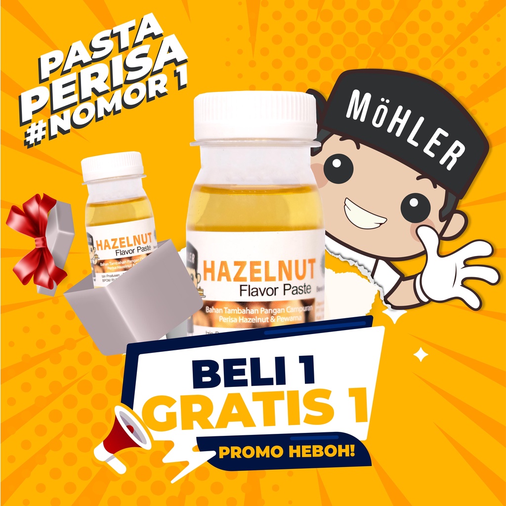 MOHLER Pasta perisa pewarna Hazelnut (KLIK KOMBO HEMAT UNTUK BELI 1 GRATIS 1)