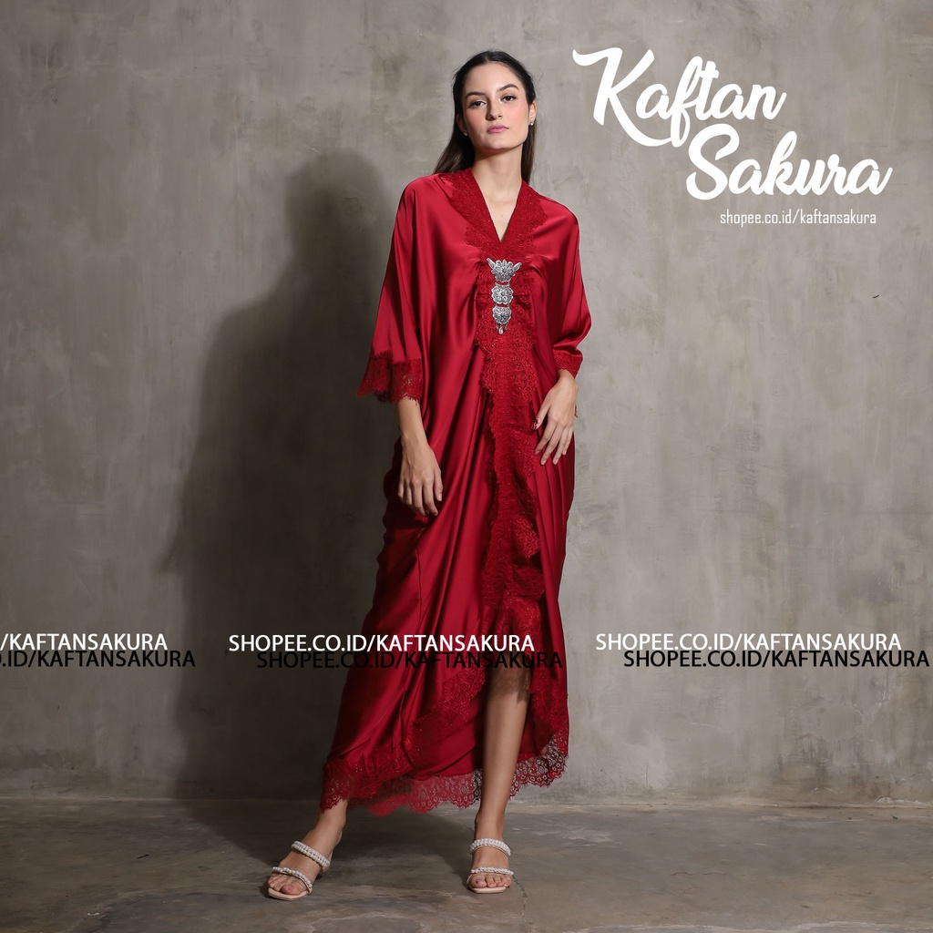 KAFTAN wanita FASHION MUSLIM PREMIUM untuk SERAGAMAN KONDANGAN LEBARAN TERBARU KAFTAN LACE Maxmara SILK bahan super halus