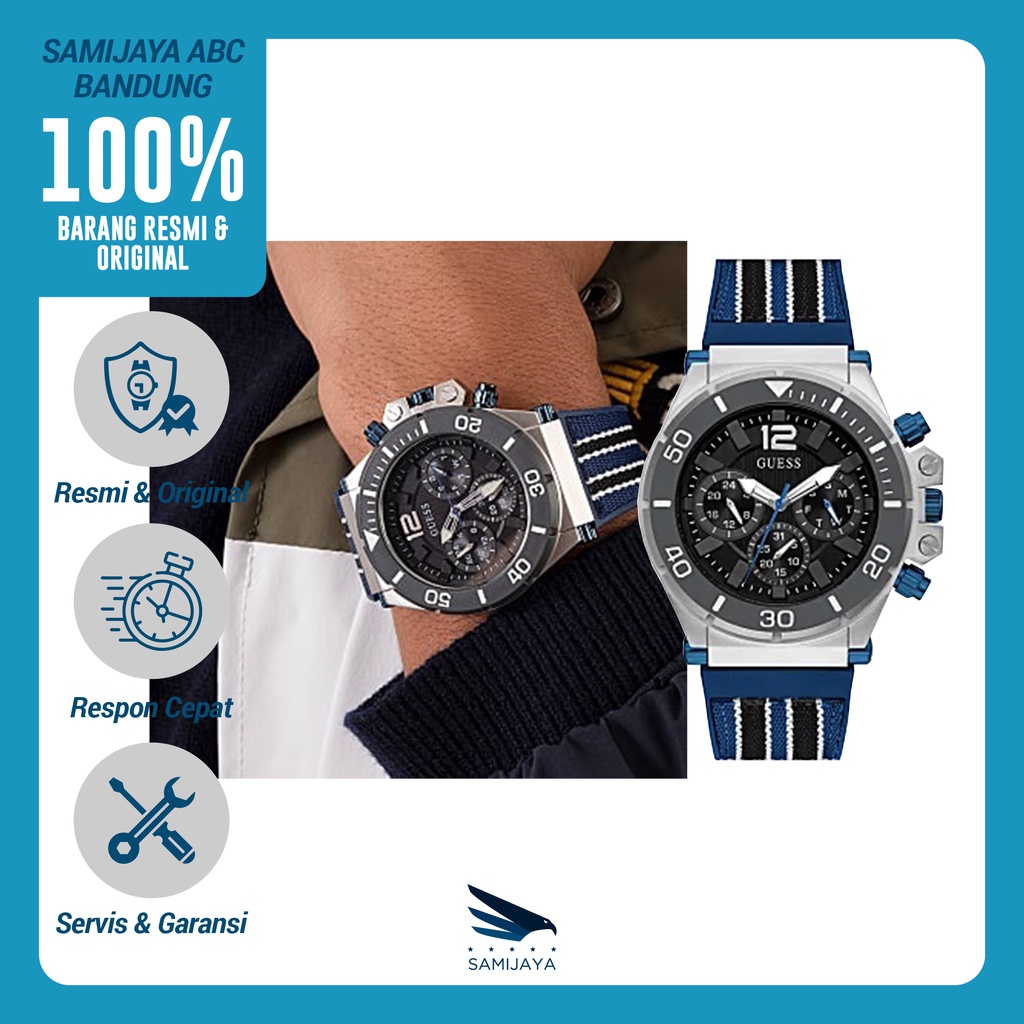 Jam Tangan Pria Fashion GUESS GW0415G2 Nylon Original Resmi