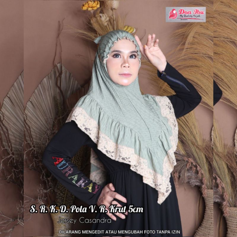 Siria Renda Krut Dahi V plisket Renda Tile 5 CM rempel original Doa Ibu Jersey Casandra