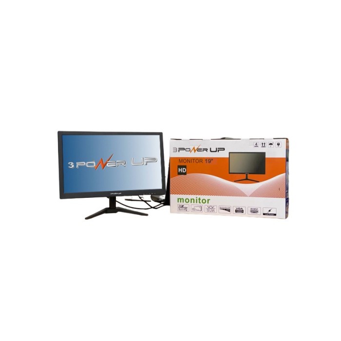Monitor LED 19&quot; VGA/HDMI 3 Power Up M.19.W3 19&quot; 1024P 60Hz 5 ms