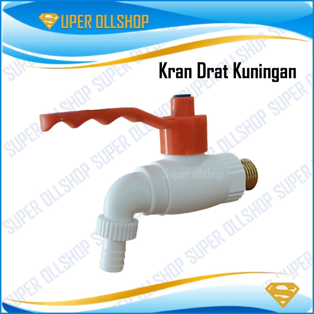 Kran Keran Air Tembok Taman Plastik Murah/ Kran Air PVC Jumbo Drat Kuningan 1/2