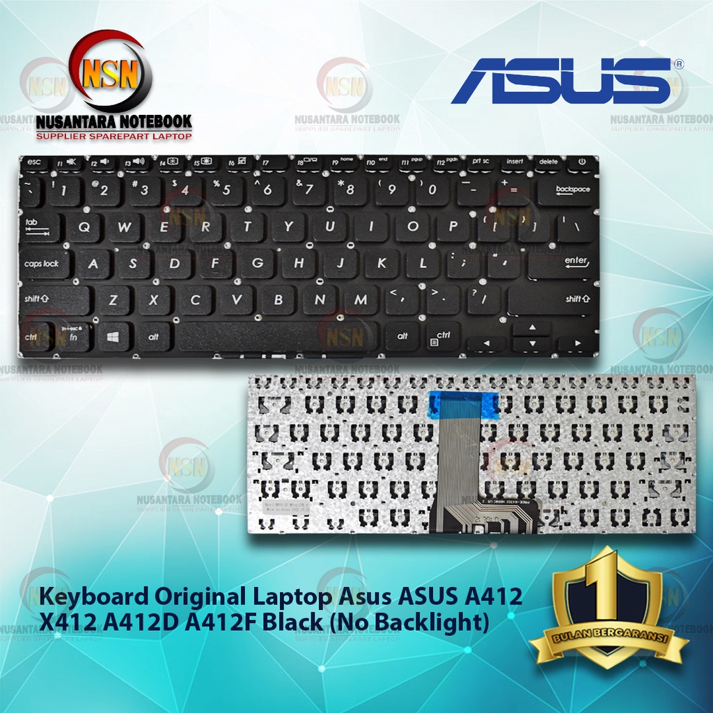 Keyboard Original Laptop Asus ASUS A412 X412 A412D A412F Black (No Backlight)