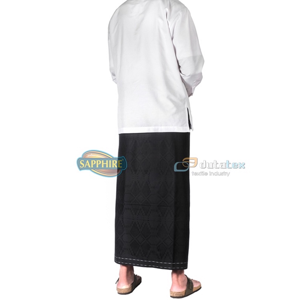 Sarung Tenun Sapphire Hitam Polos Sarung Dewasa Original Shapire Premium