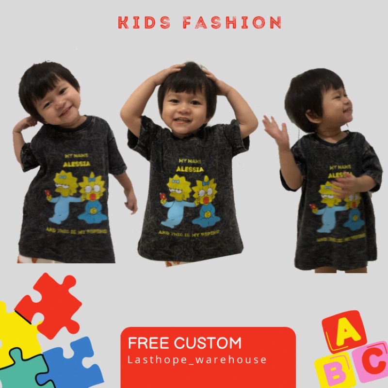 LASTHOPE 'KAOS CUSTOM ANAK' OVERSIZE WASHING TSHIRT / BAJU KAOS ATASAN TSHIRT TEE WASHING ACID WASHE