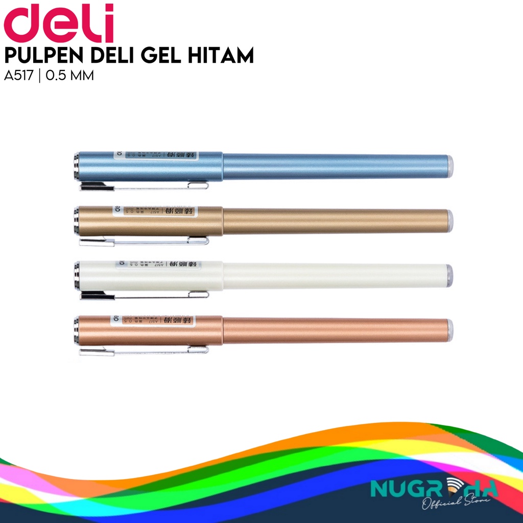 

Deli Gel Pen Capabel/Retractable Bahan Logam 0.5mm Tinta Hitam A517