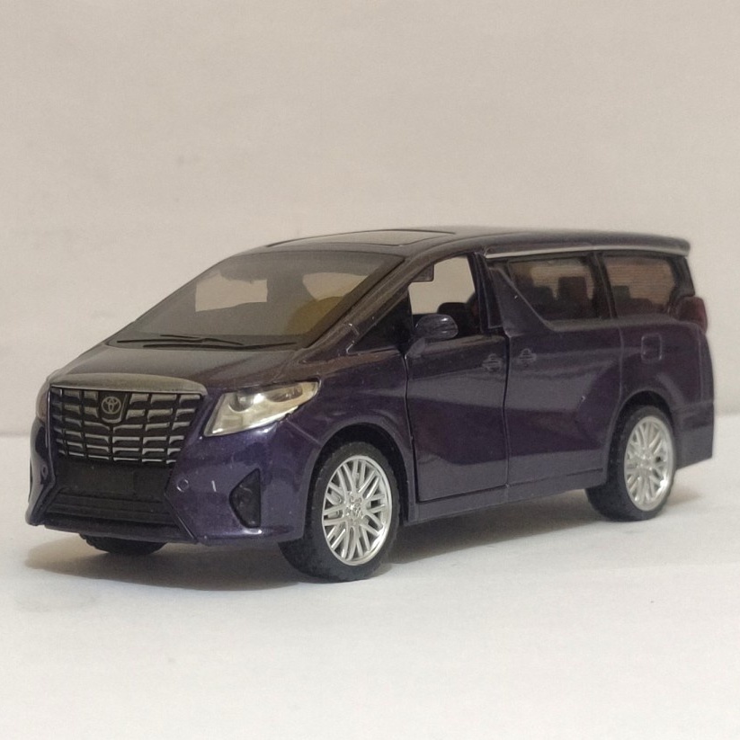 Alphard Apolo Toyota Alphard Purple Apolo Diecast Mobil Miniatur Mobil Koleksi Pajangan Mainan anak