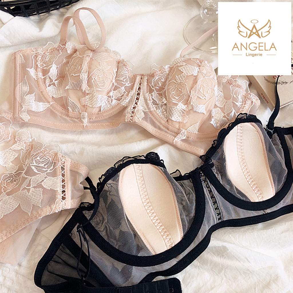 ANGELA PREMIUM JAPAN Bra BH Push Up Set Kawat Celana Dalam Wanita Bikini Sport Beha Lingerie Korea Fashion Bralette Remaja Perempuan Sexy Pakaian Dalam COD Renang Motif Cewek Pita Bunga Murah Audrey Jumbo