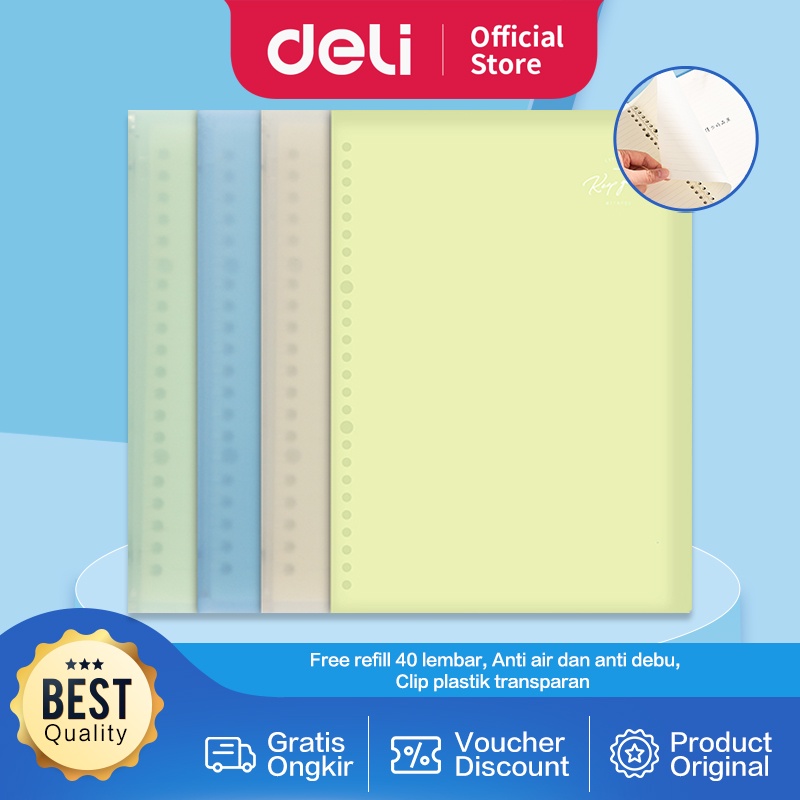 

Deli Loose-Leaf Notebook / Buku Catatan / Binder A5 B5 40 Lembar HX40