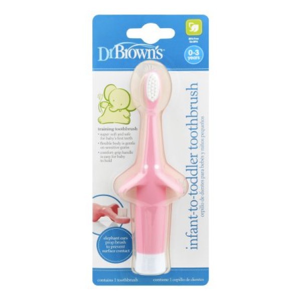 Dr. Brown's Infant to Todller Toothbrush - Pink /Blue/Giraffe 0-3year