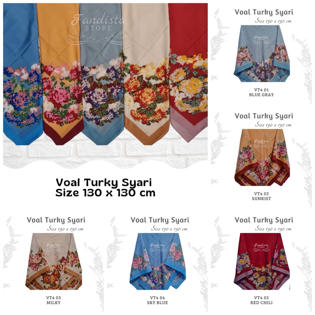 Hijab segi empat - jilbab voal motif syari