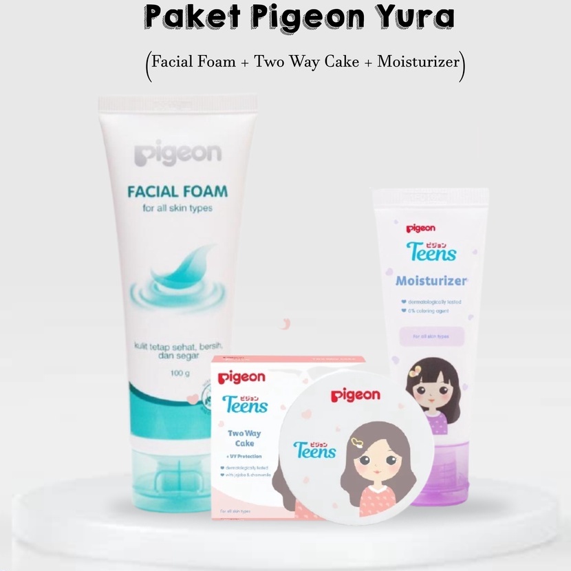 Paket Pigeon Teens Yuna [PEACH] (Foam 100ml + TWC + Moisturizer 30ml) - 3pcs