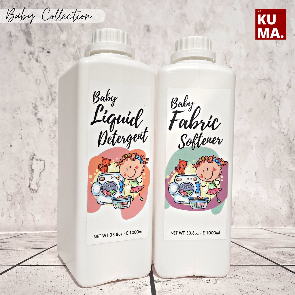 Jerigen Refill Detergent Softener Pakaian Baby 1 Liter Free Sticker | Jerigen Isi Ulang 1000ml Putih Untuk Detergent Sabun Softener Pakaian Bayi