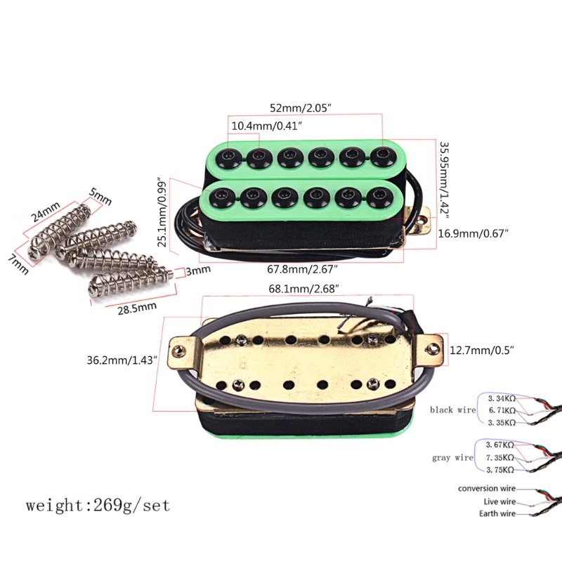 2 Pcs Pickups Magnet Double Coil Kawat Alnico Bridge Neck Pickups Dengan Bingkai Untuk Alat Musik Bass