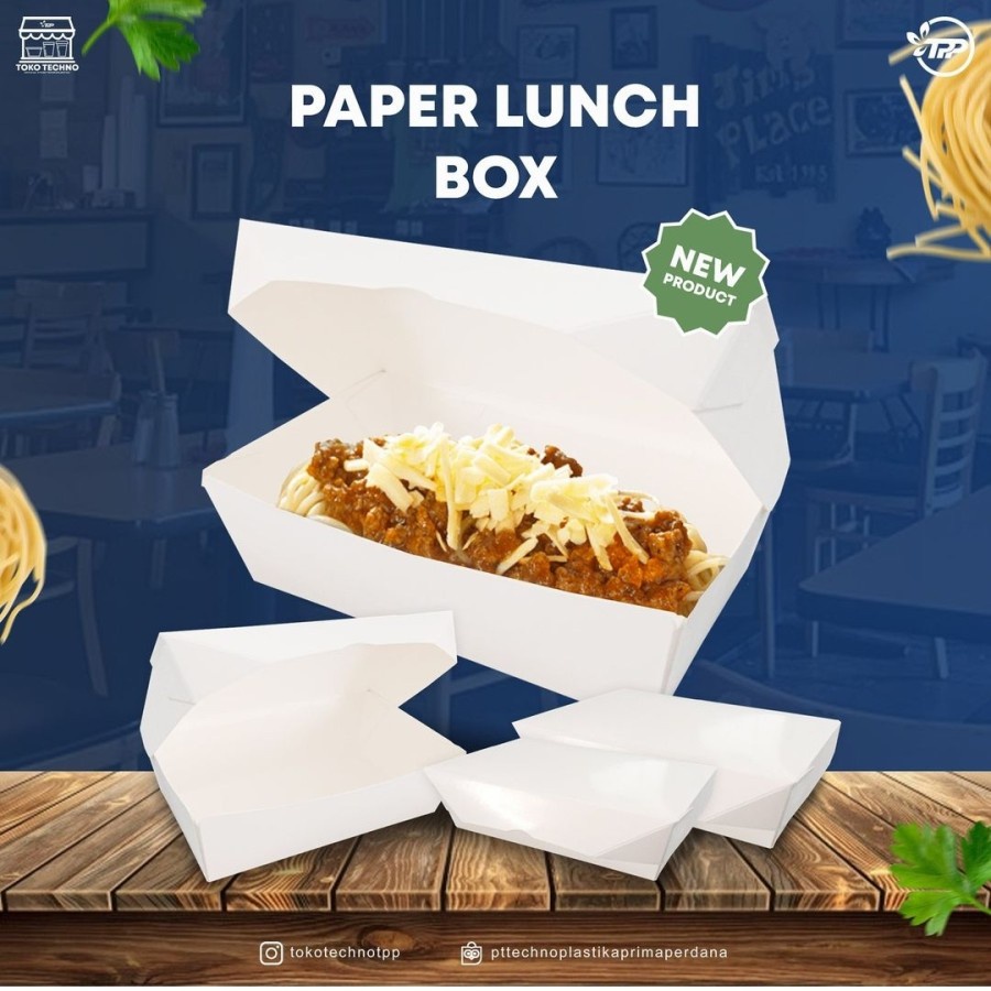 Paper lunch box take away kotak nasi makan makanan 1 DUS 500 PCS