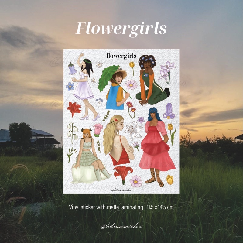 

Hibiscus Meadow Flowergirls Sticker Sheet