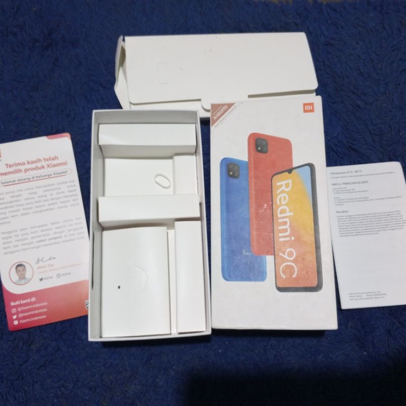 dus box / kotak hp redmi 9c ORI bawaan pabrik