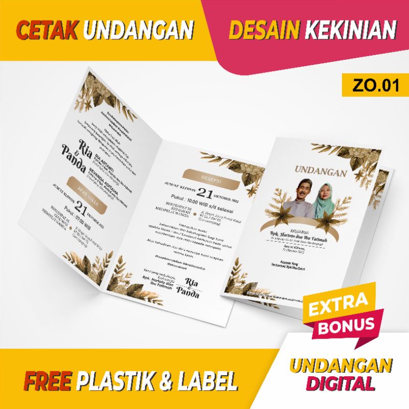 UNDANGAN ORANG TUA UNTUK PERNIKAHAN ANAK/ KHITANAN DESAIN MODERN ZO 01