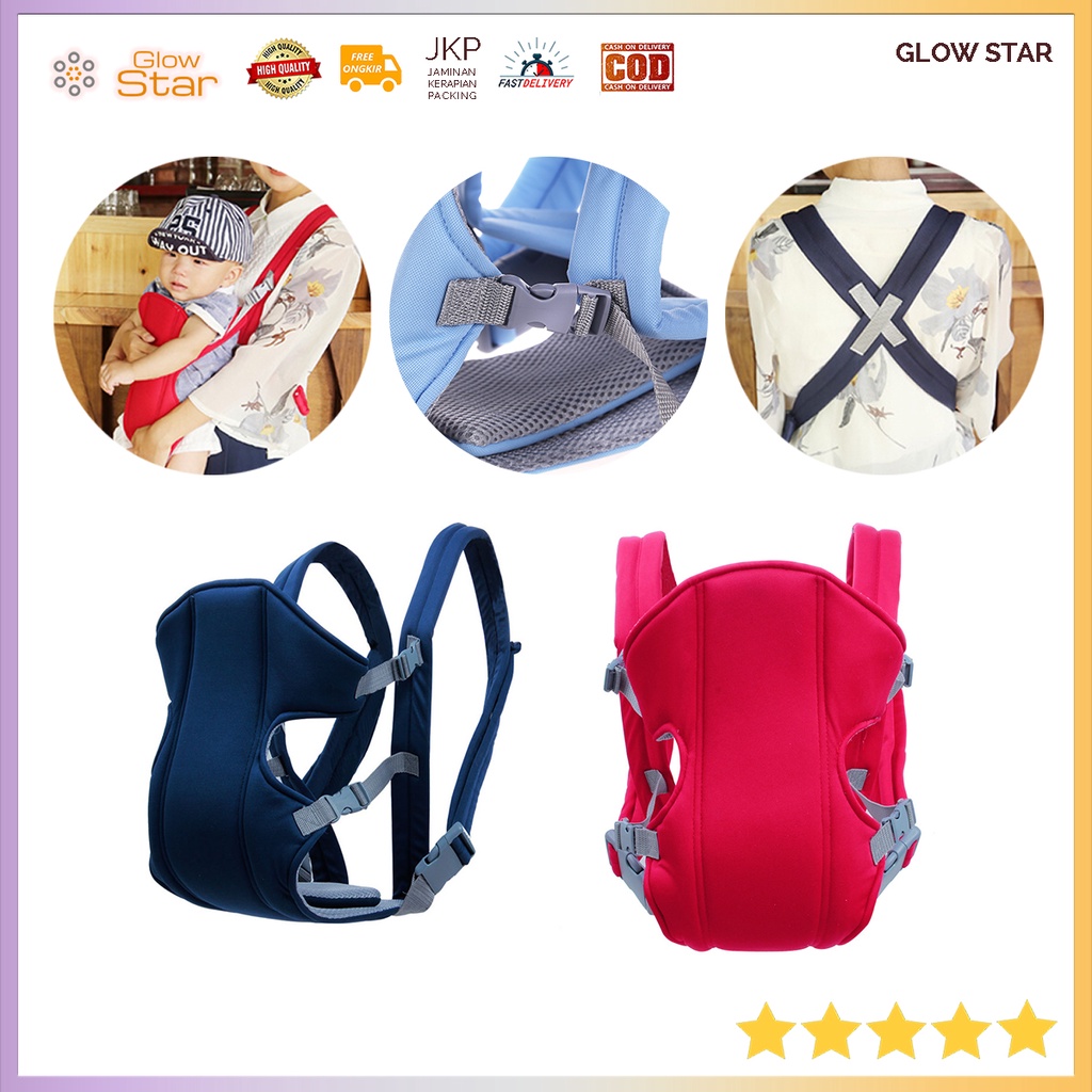 Tas Gendong Bayi Baby Carrier Gendongan alat bantu angkat Bayi Bag - Deep Blue Red