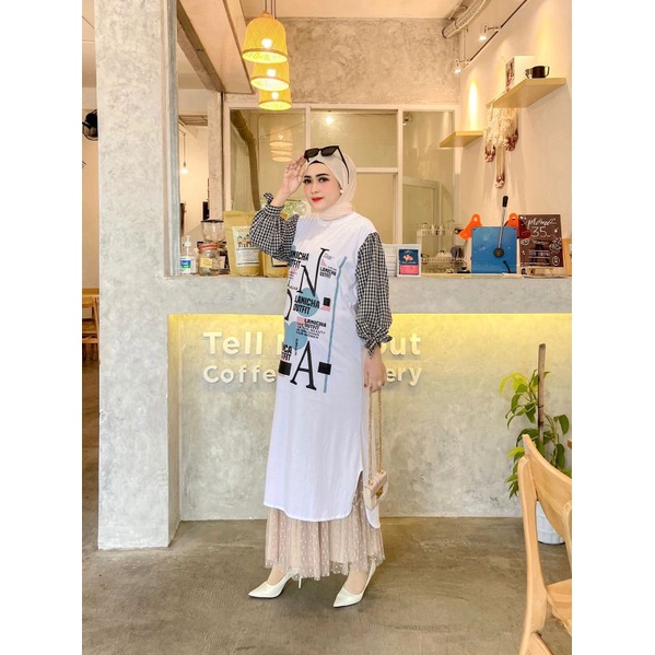 TUNIK LANICHA ORIGINAL TERBARU PUTIH KOMBINASI