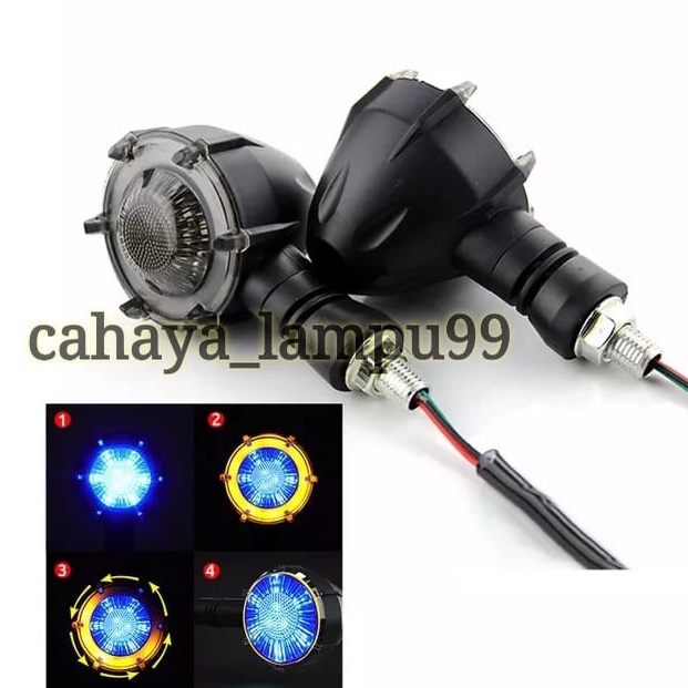 Lampu Sein Sen Bulat DC-12V Universal Semua Motor / Sein LED Running Bulat Classic Klasik LED Puta