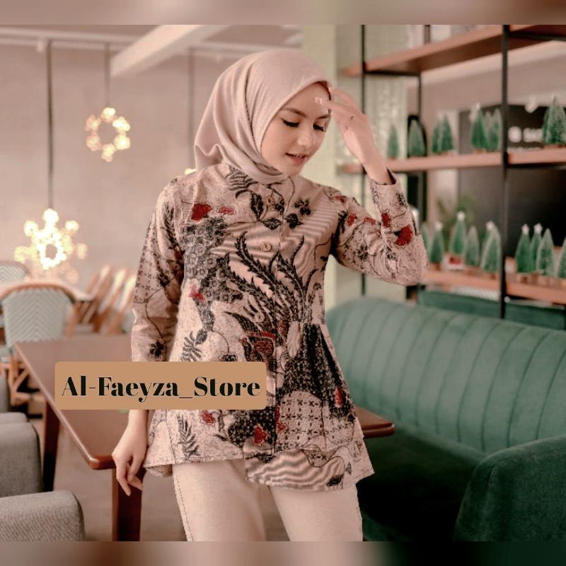 BAJU BATIK WANITA MODERN MONALISA GENES M,L,XL asli PEKALONGAN