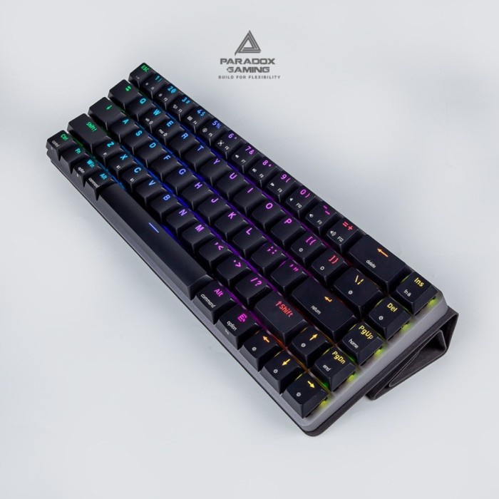 Paradox Gaming Keyboard ZX68-ABS Black Case ABS+Aluminum Low Profile - BLUE