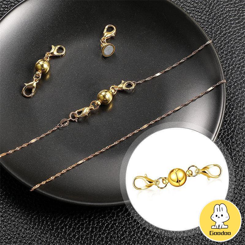 5 Pcs DIY Magnetic Gesper Kalung Gelang Konektor Pengait Extender Membuat Perhiasan Perlengkapan -Doo