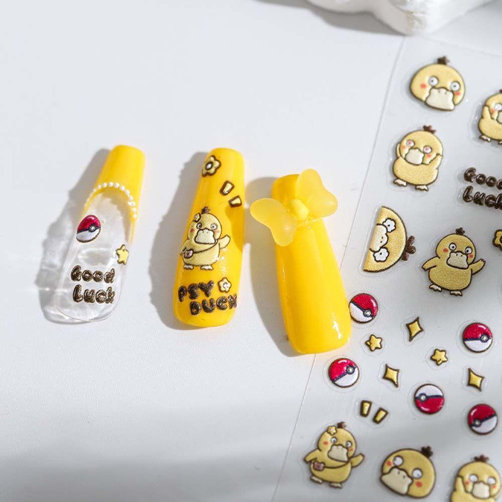 [Elegan] Kartun Stiker Kuku Fashion Perekat Diri Kelinci Dinosaurus Bebek Beruang Nail Art Dekorasi