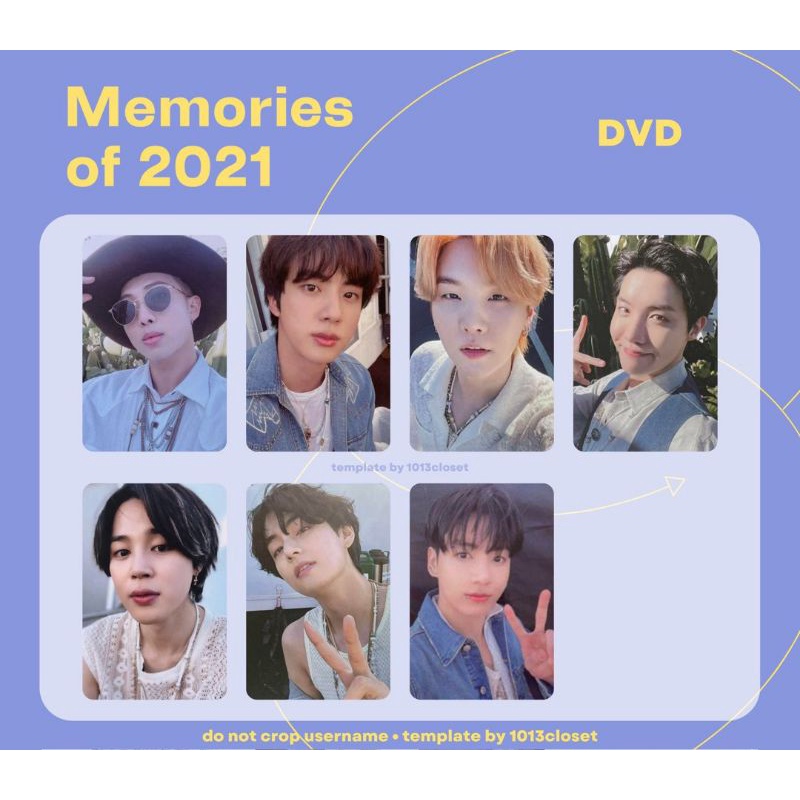 RPC MEMORIES 2021 BTS TAEHYUNG JIN JUNGKOOK