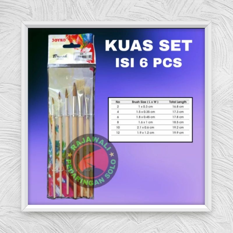 

KUAS CAT MINYAK KUAS CAT AIR ACRYLIC BR1 SET ISI 6 PCS