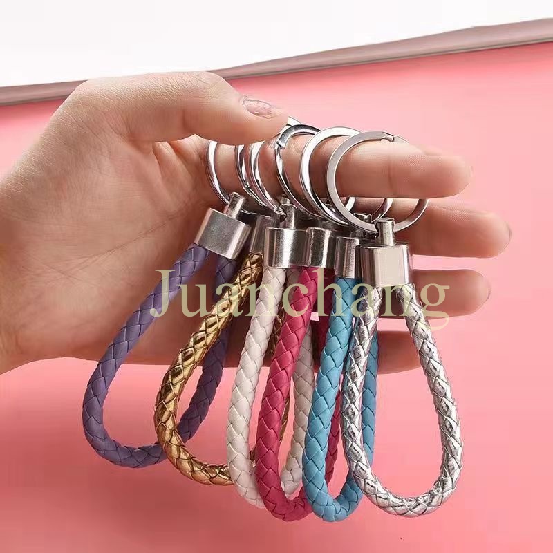 1pc Gantungan Kunci Mobil / Tas Handmade DIY Bahan Kulit PU Untuk Pria / Wanita Gantungan kunci kepang / braid keychain / keychain braid /gantungan kunci mobil / gantungan kunci sepeda motor