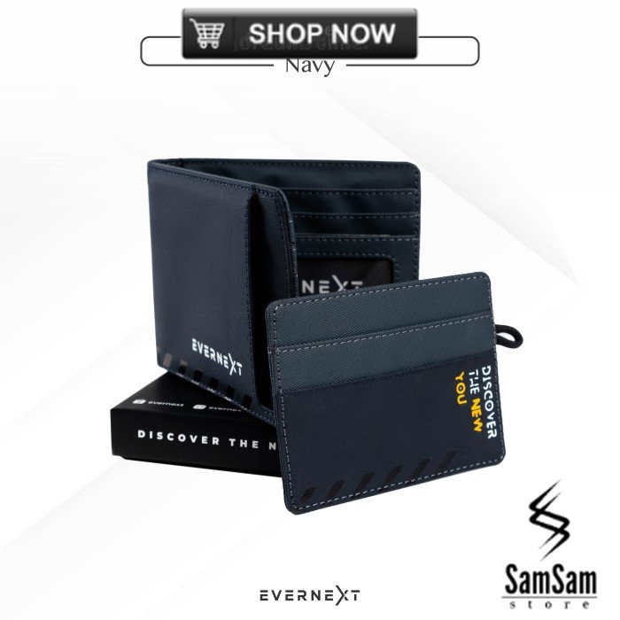 DOMPET LIPAT PRIA WATERPROOF DOMPET PENDEK PRIA DOMPET PRIA ANTI AIR - NAVY