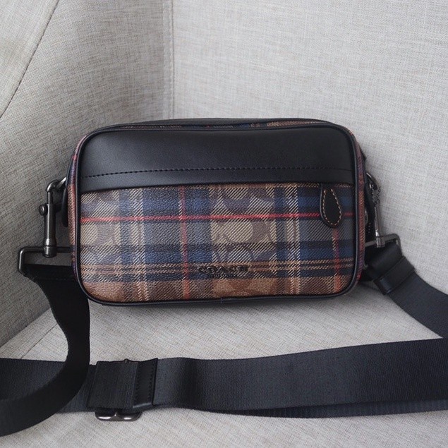 C0ach Graham Crossbody In Signature Canvas With Plaid
