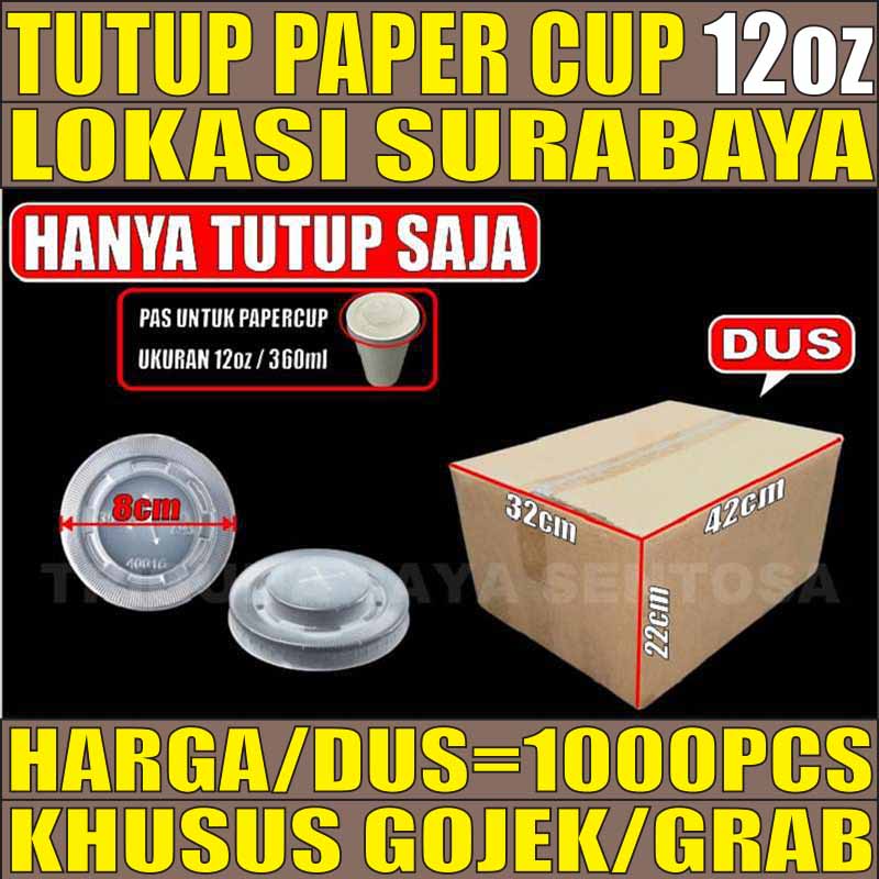 Tutup paper cup 12oz Dus 1000pcs hny lid gelas kertas kopi 12oz tahan panas 360ml Coffee Surabaya