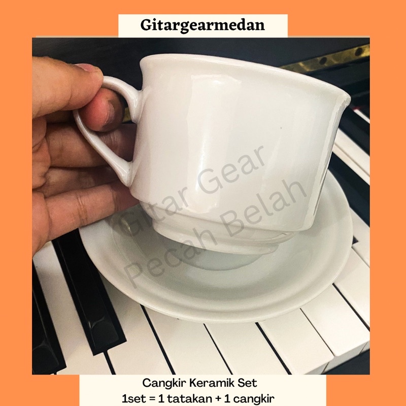 CANGKIR SET KERAMIK TEH KOPI HOTEL ISI 1 CANGKIR DAN 1 TATAKAN SAUCER