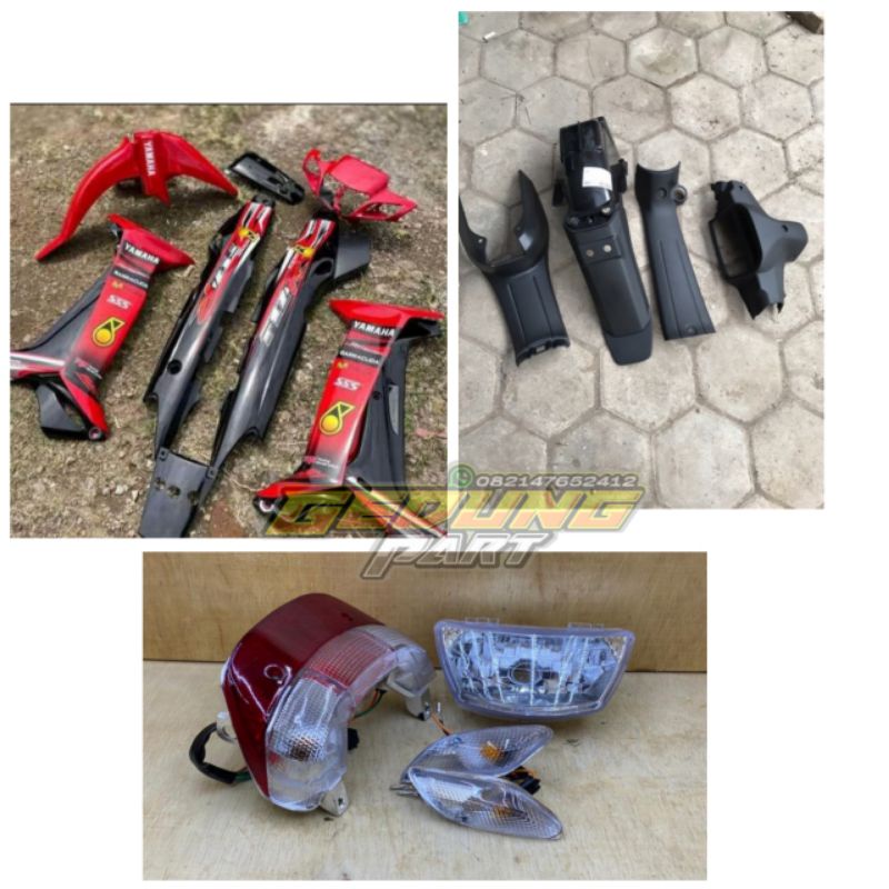 Cover body halus kasar lampu full set yamaha fiz r Body full set fiz r petrons merah