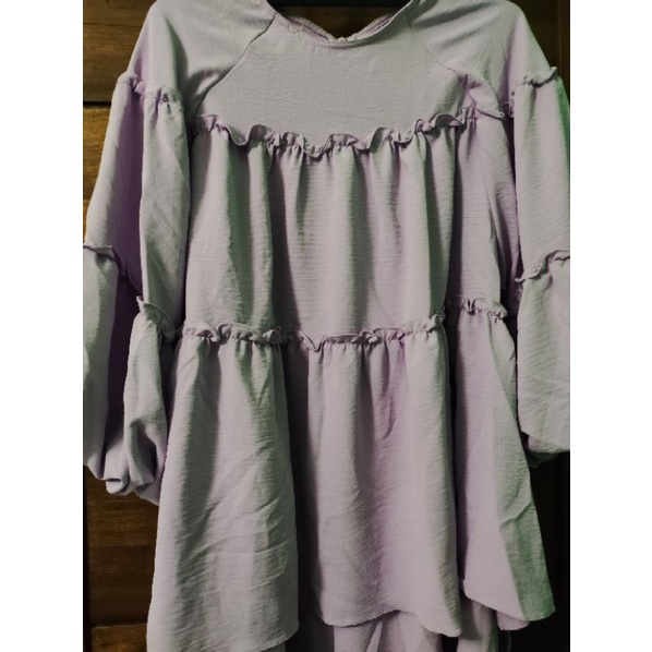 Wearing Klamby Yola Blouse Taro