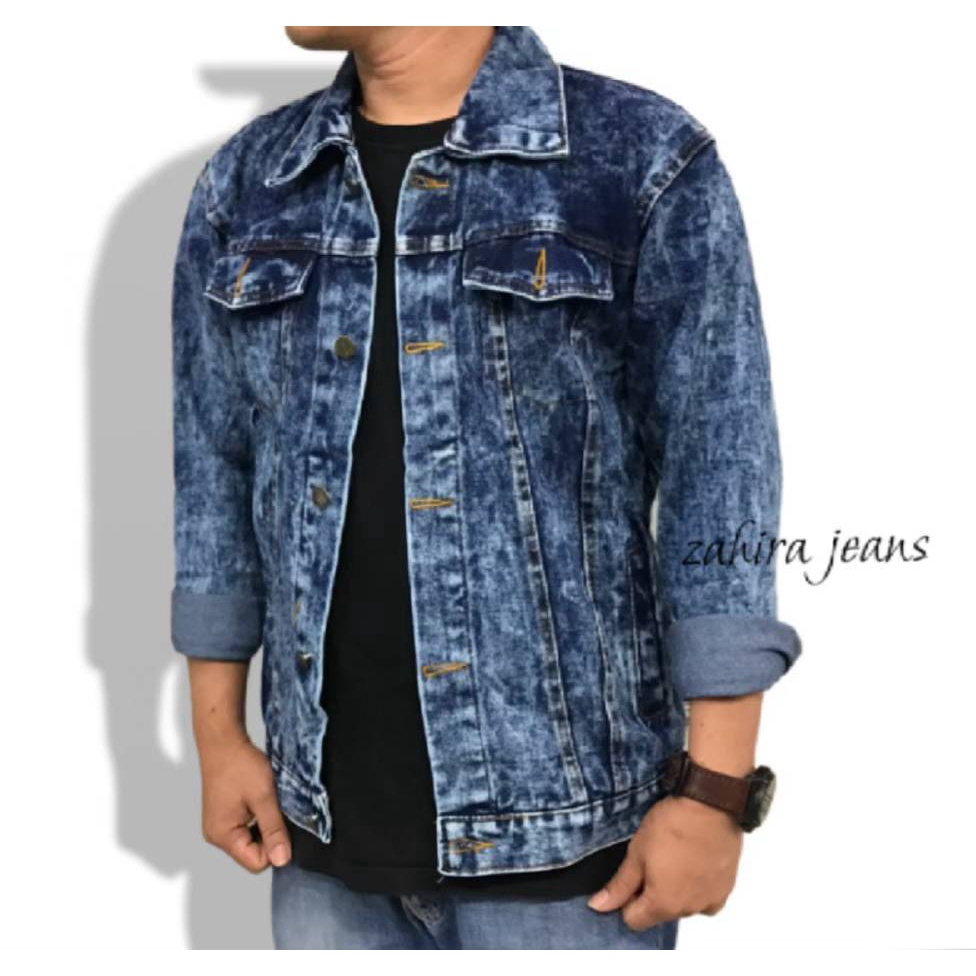 Jaket Jeans Bulu Serpha Pria / Jaket Denim Serpha