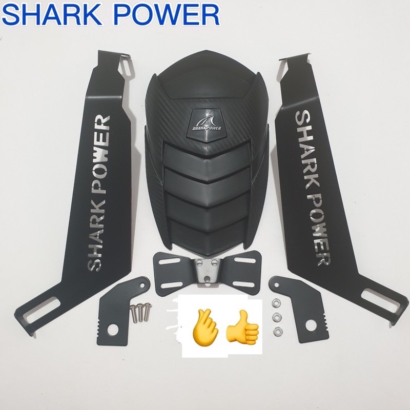 Mud Guard Spakbor Kolong Belakang Shark Power Tambahan Belakang, Mudguard Tahanan Air Universal BYSON / XABRE / R25 / R15 / NINJA 250 / VIXION NEW / NINJA 150 DLL