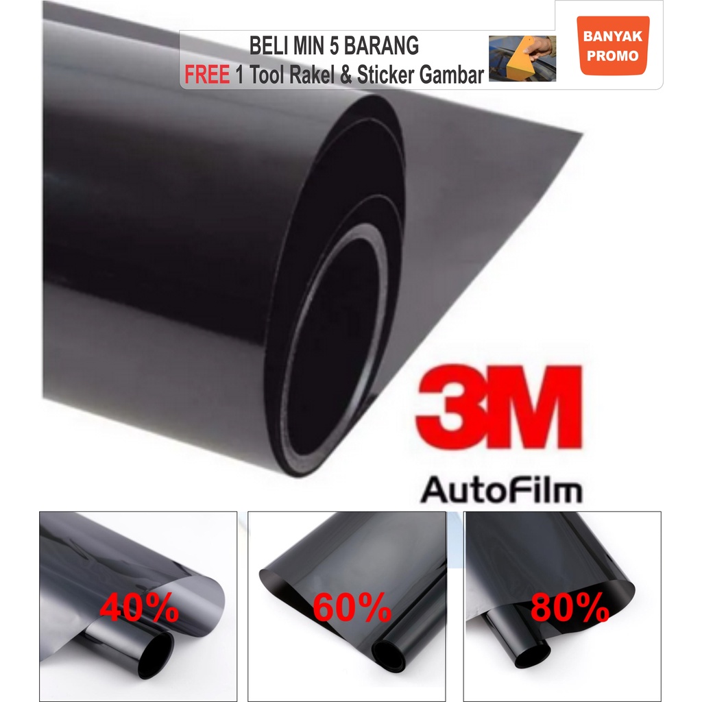Kaca film 3M Blackbeauty 40% / 60% / 80% / Kaca film 3M peredam panas/Kaca film 3M tolak panas (UV) / Kaca Film Mobil