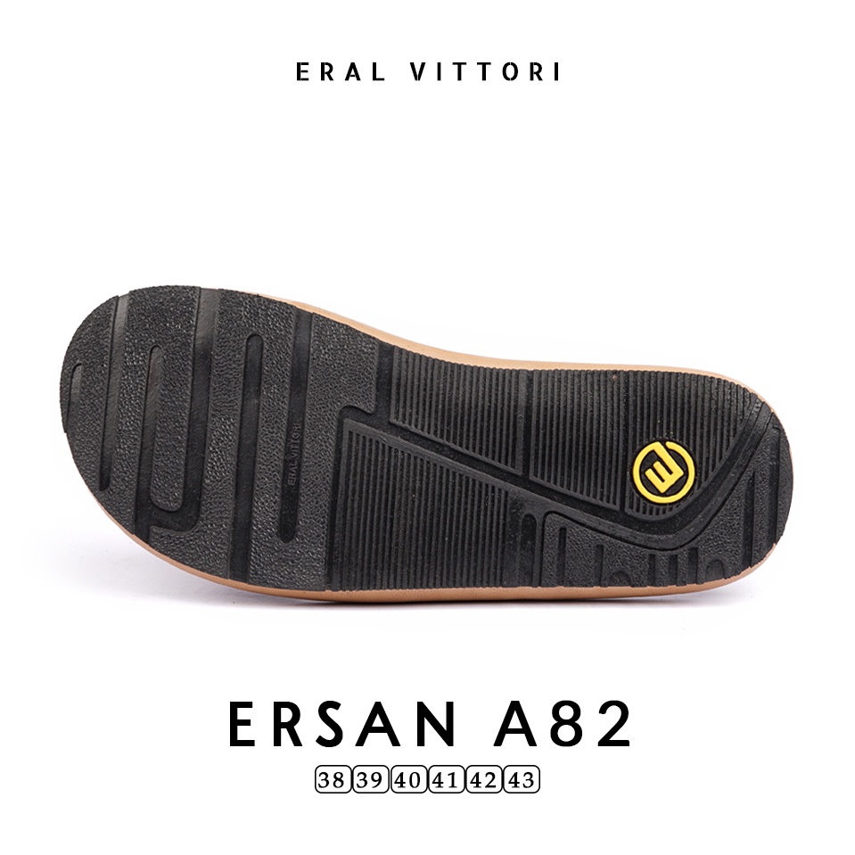 Eral Vittori - Ersan A82 Sandal Pria Kulit Harian Santai Tan