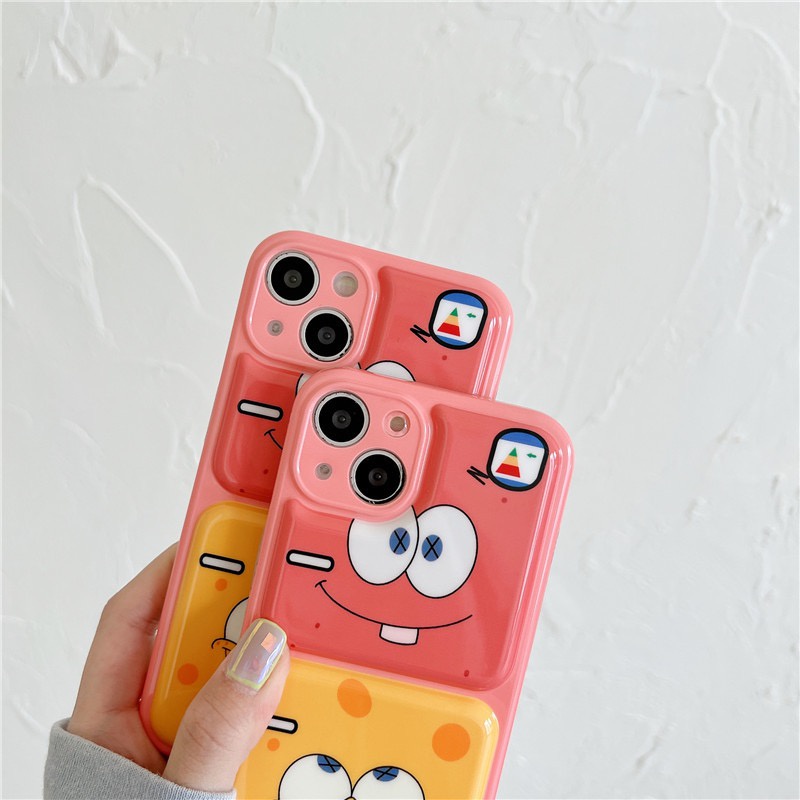 Soft Case iPhone Motif SpongeBob Softcase Pelindung Lensa Kamera Casing iPhone