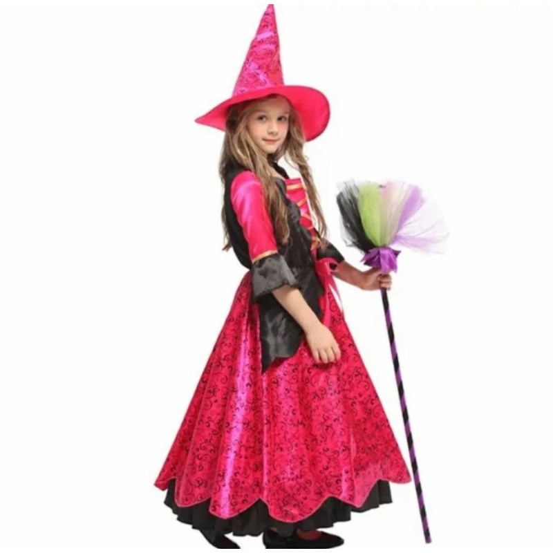 G0328 | kostum sihir anak | pink witch cosplay toddler girl | witch costume Halloween | kostum penyi