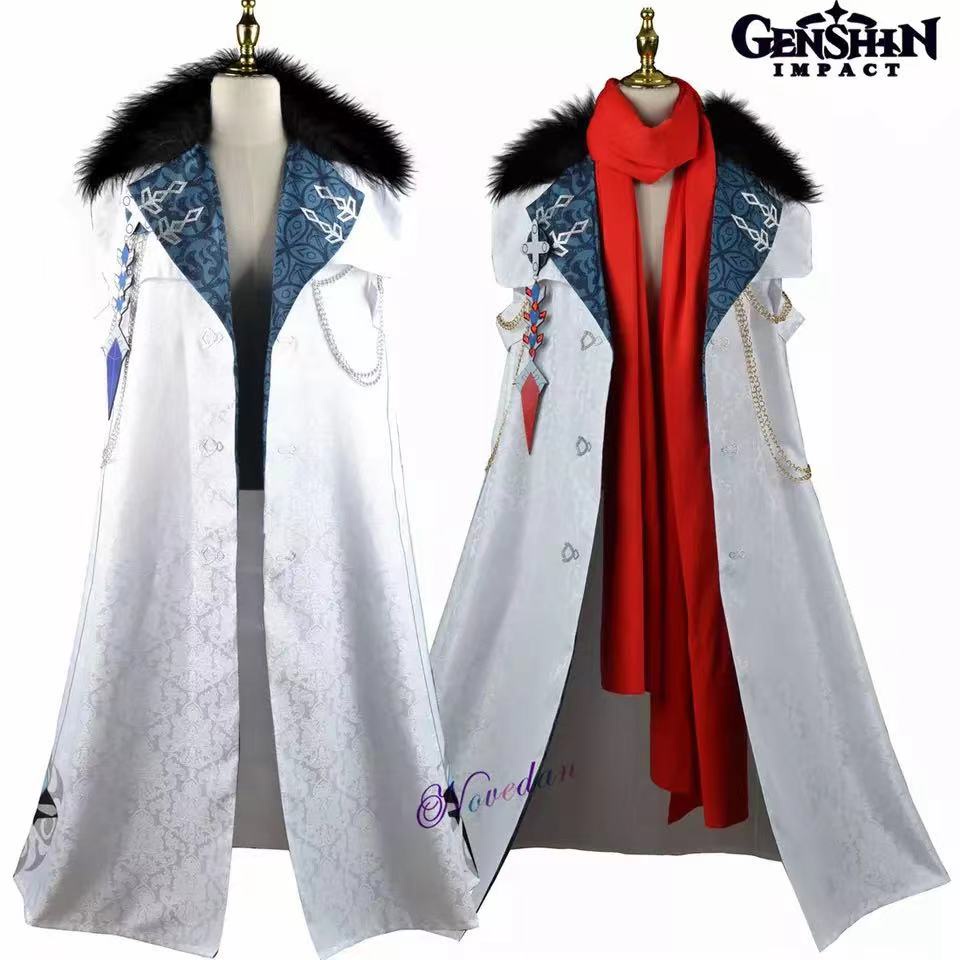 Game Genshin Impact Fatui Cosplay Regrator Snezhnaya Harbingers Childe Tartaglia Fatui Cloak Cosplay