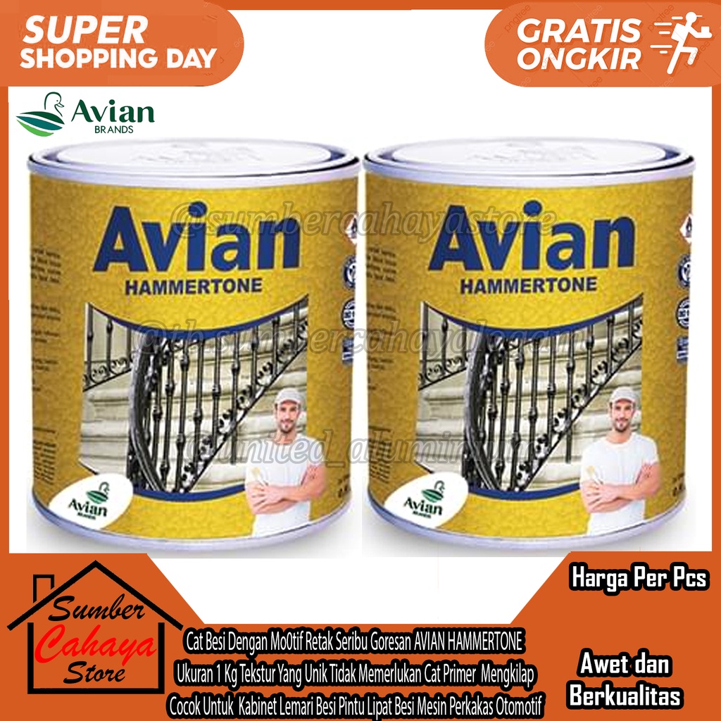 Cat Besi Dengan Motif Retak Seribu Goresan AVIAN HAMMERTONE  Ukuran 1 Kg Kilo KiloGram Tekstur Yang 