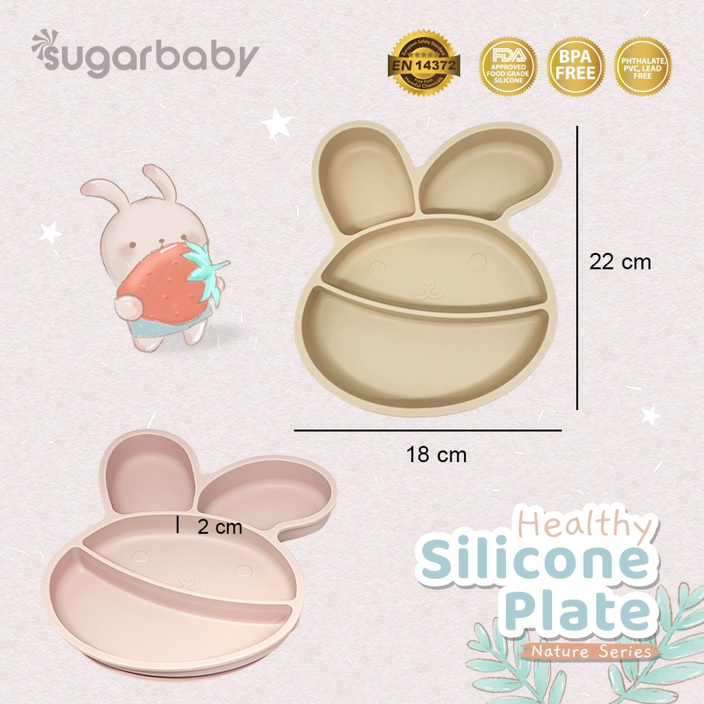 Sugar baby Healthy Silicone Plate Nature Series Piring Makan Bayi Mpasi Silikon