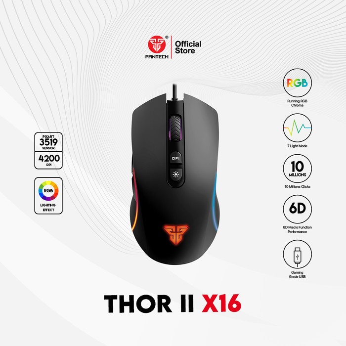 Fantech THOR II X16 Mouse Gaming PIXART