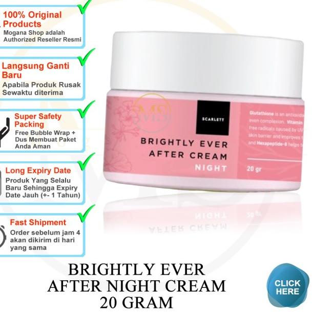 SCARLETT SCARLET WHITENING BRIGHTLY EVER AFTER NIGHT CREAM CREAM MALAM