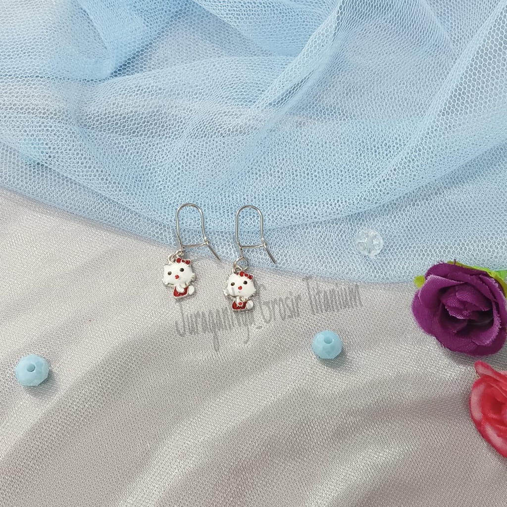 TITANIUM ANTING JURAI SILVER KARAKTER ANAK STYLE KOREA SUPER ELOK ANTIK ANTI KARAT&amp;ANTI LUNTUR